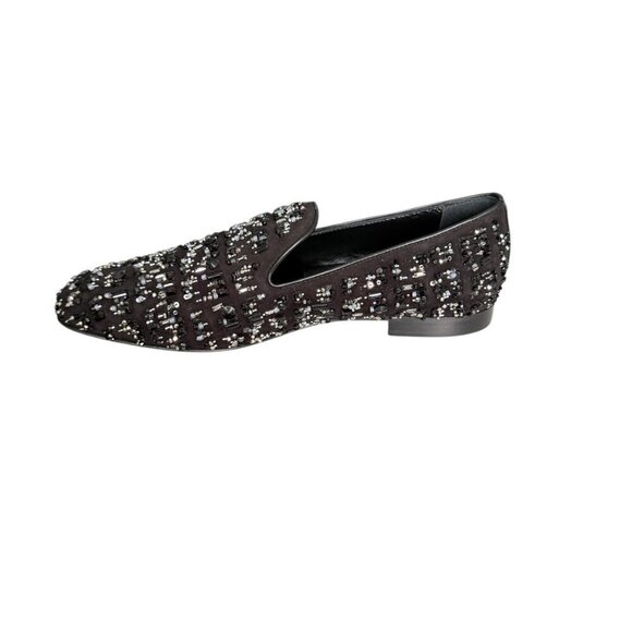 Versace 1003792 Men\'s Black leather loafer‎ embellished beading, 42 main image 7